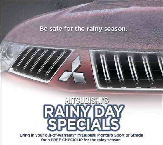 Mitsubishi PH offers free checkup; discounted service with Rainy Day Specials image