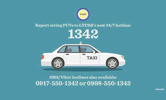 LTFRB expands 1342 hotline display to TNVS like Uber, GrabCar image
