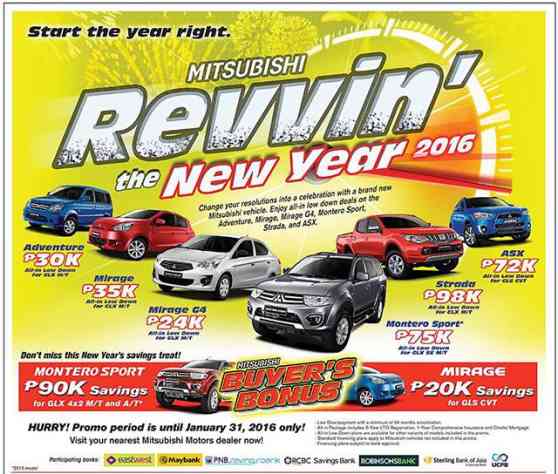 Mitsubishi Revvin' the New Year 2016 Sales Promo image