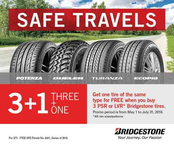 Bridgestone brings back 3+1 tire promo this 2016 image