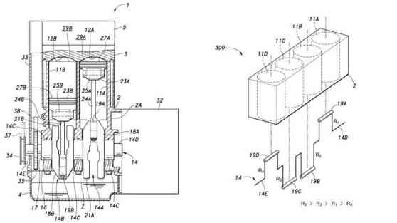 Honda files patent for engine with varying cylinder displacements image
