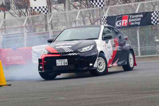 Watch Toyota president Akio Toyoda do donuts in a GR Yaris image