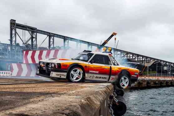 WATCH: Subaru Brat goes water skimming in Travis Pastrana's last Gymkhana film image