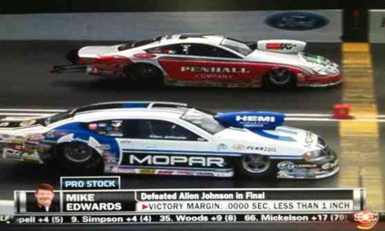 Mike Edwards wins closest NHRA national event final round ever image