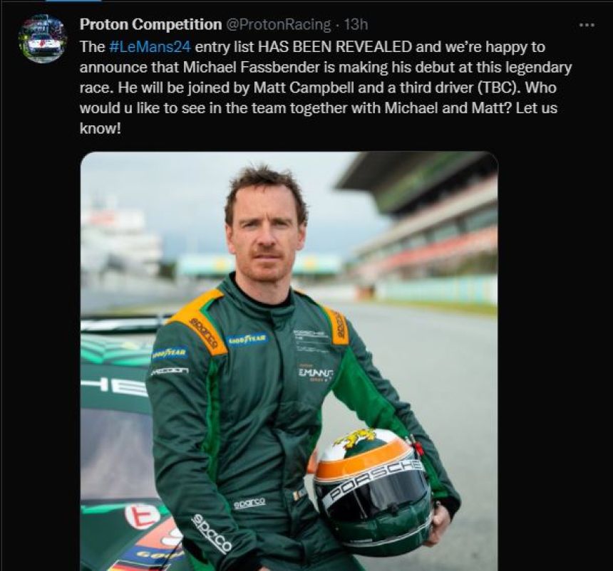 Hollywood actor Michael Fassbender to race in Le Mans image