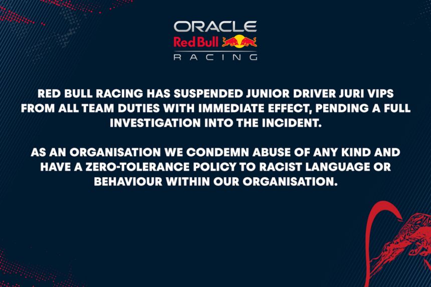 Red Bull suspends F2 driver for saying N-word online image