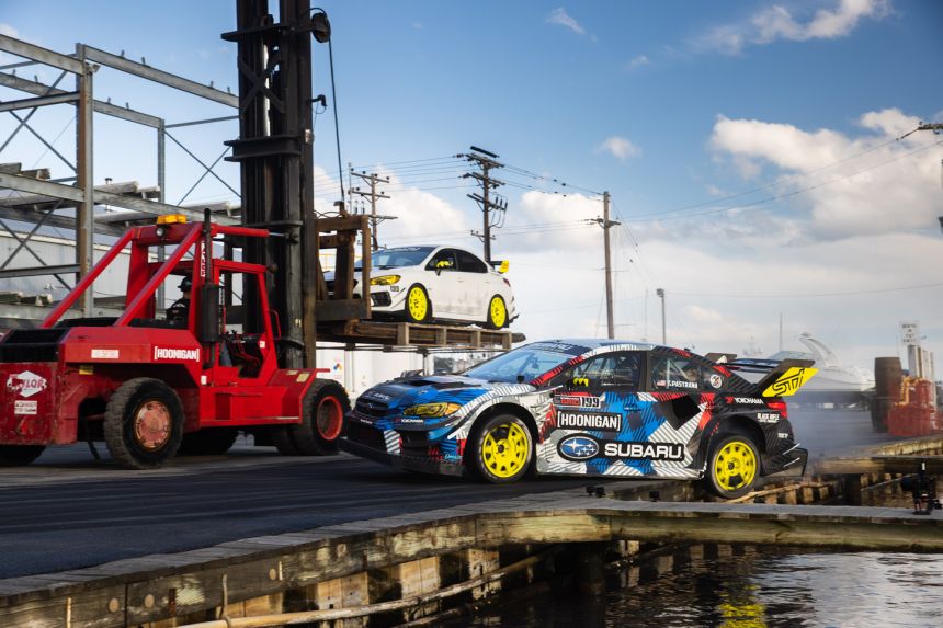 Watch: 862HP Subaru WRX STI jumps over speedboat and drifts image
