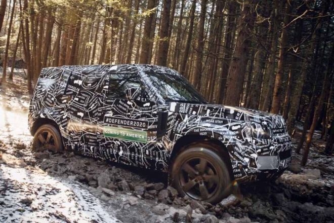 2020 Land Rover Defender wears camouflage for now image