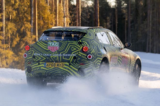 Watch the Aston Martin DBX kick up some snow in Swedish shakedown image