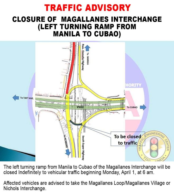MMDA closes part of Magallanes Interchange going to EDSA Northbound image
