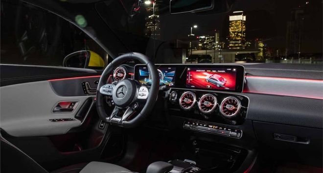 The Mercedes-AMG CLA 35 is a junior sport sedan image