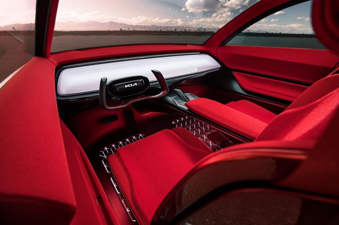 Kia HabaNiro EV concept has a windshield for a touchscreen image