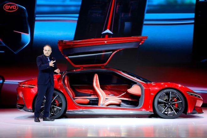 This BYD electric supercar concept has gullwing doors image