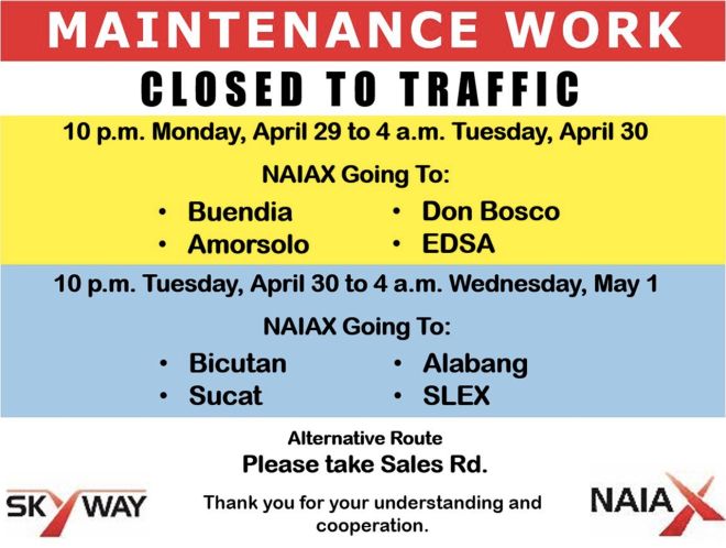 Parts of NAIAX closed for maintenance from April 29 to May 1 image