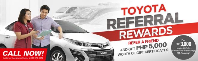Refer a friend to get a Vios, win up to Php 8K worth of gift certificates image