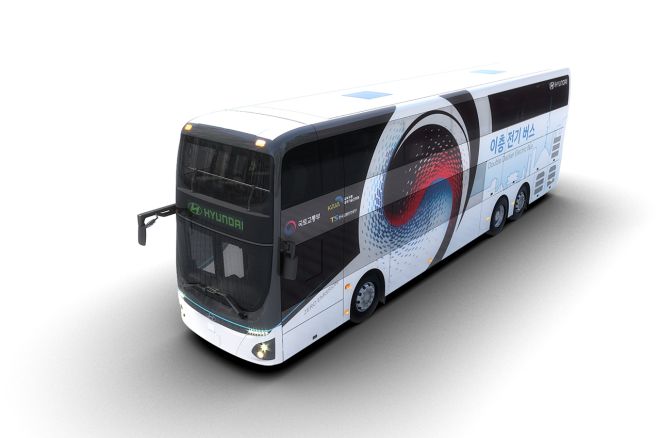Hyundai electric double decker bus image