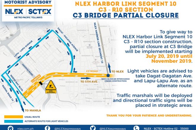 Heads up! C3 Road Bridge to be partially closed from July until Nov 2019 image