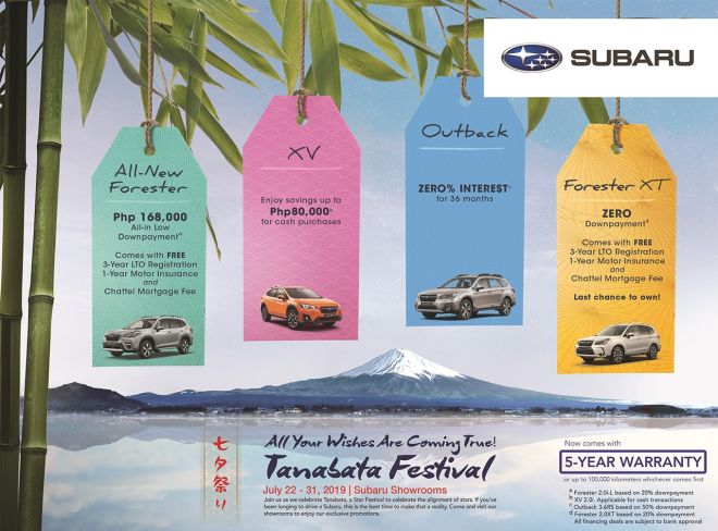 Special discount & promos await at 2019 Subaru Tanabata Festival image