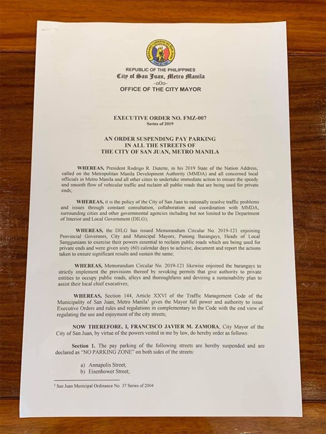 Zamora suspends pay parking along all streets in San Juan image