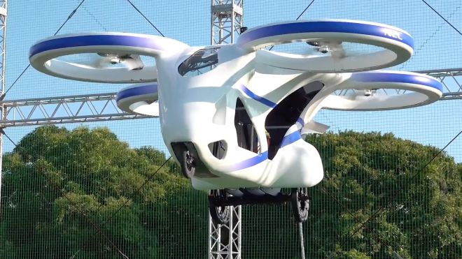 Japan has successfully built and tested a flying car image