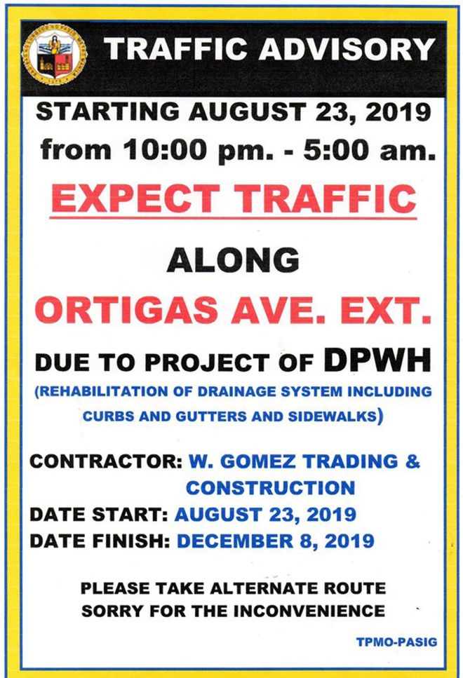 DPWH to rehabilitate drainage of Ortigas Extension starting Aug. 23 image