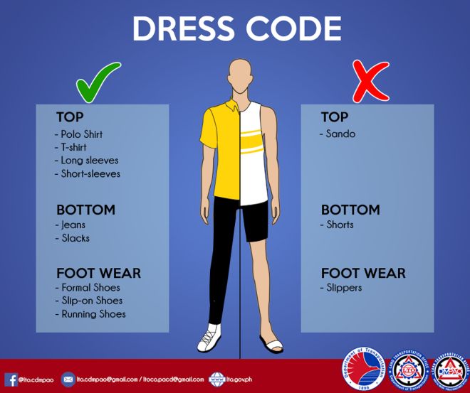 Observe proper, decent attire when dealing with LTO image