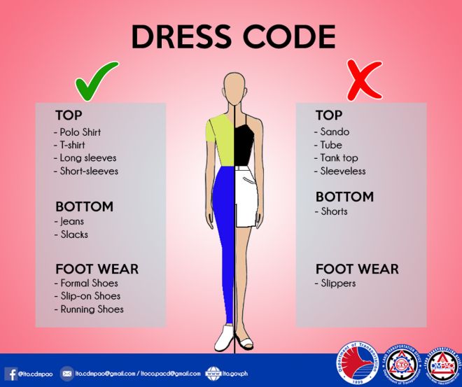 Observe proper, decent attire when dealing with LTO image