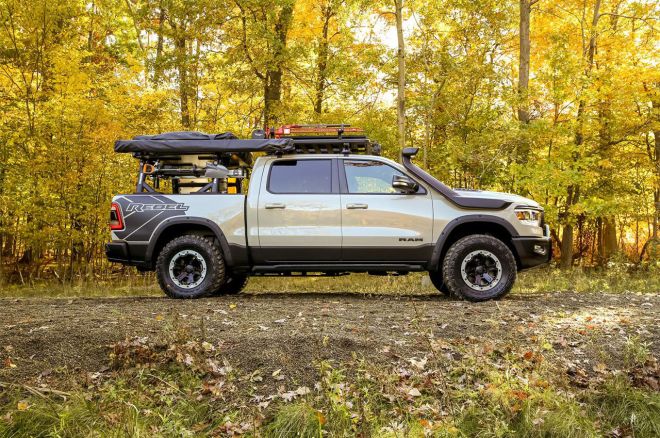 Go glamping in the woods with Ram 1500 Rebel Off The Grid image