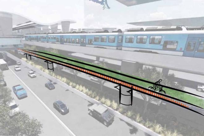Someone drew up what elevated EDSA bicycle lanes would look like image