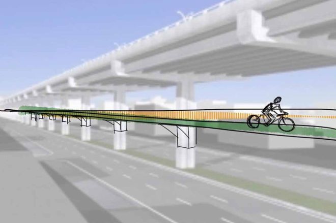 Someone drew up what elevated EDSA bicycle lanes would look like image