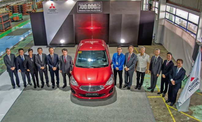 This Mirage G4 is the 700,000th unit made by Mitsubishi Philippines image
