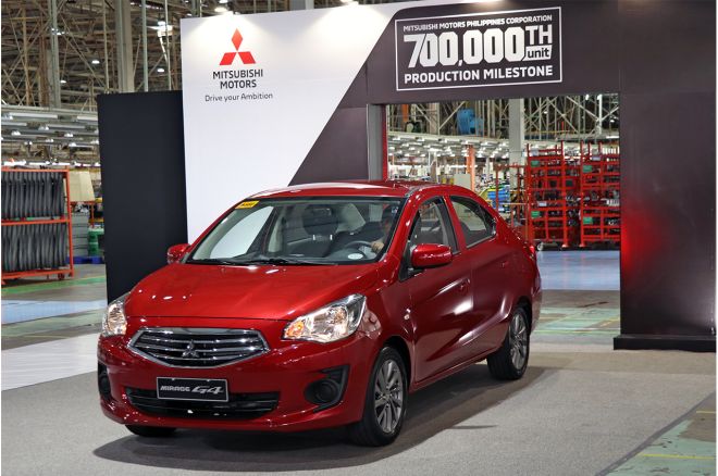This Mirage G4 is the 700,000th unit made by Mitsubishi Philippines image
