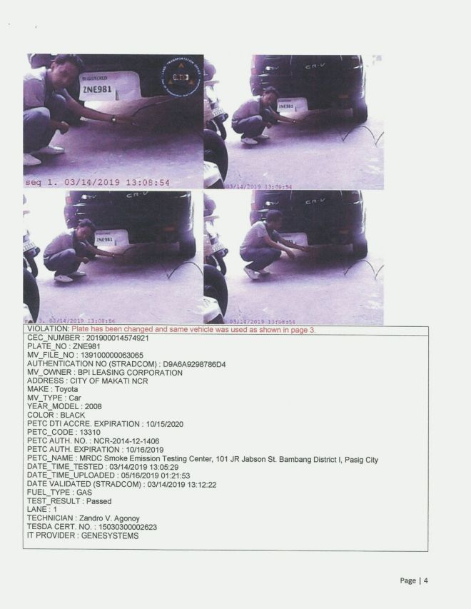 This is how emissions testing centers tried to beat the LTO with Photoshop image