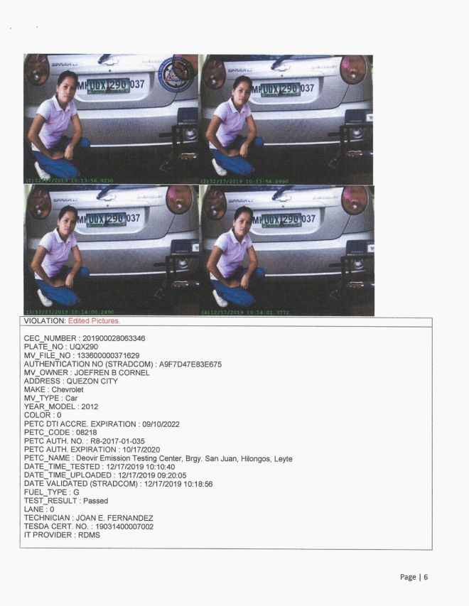This is how emissions testing centers tried to beat the LTO with Photoshop image