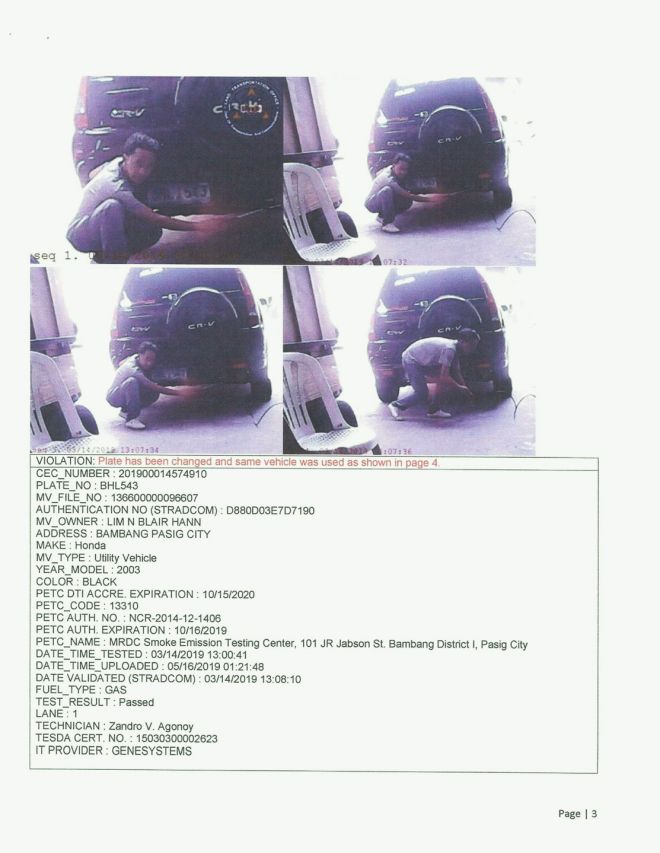 This is how emissions testing centers tried to beat the LTO with Photoshop image