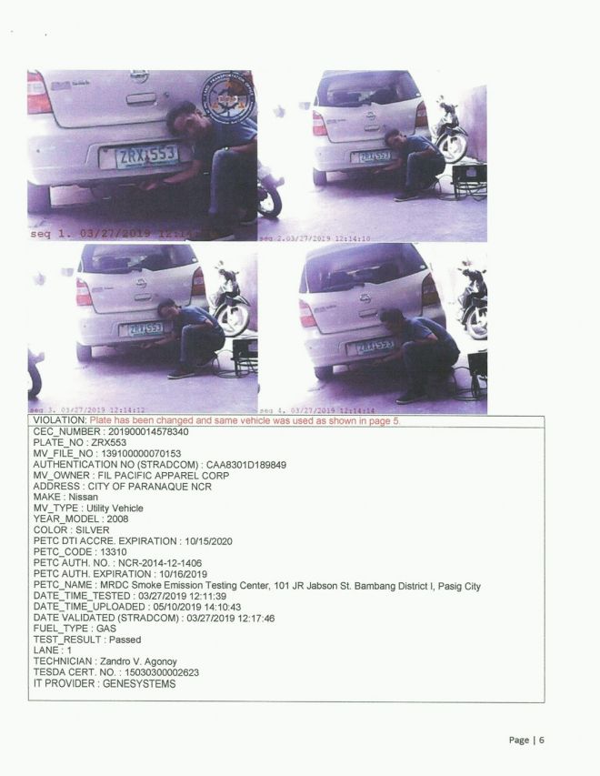 This is how emissions testing centers tried to beat the LTO with Photoshop image