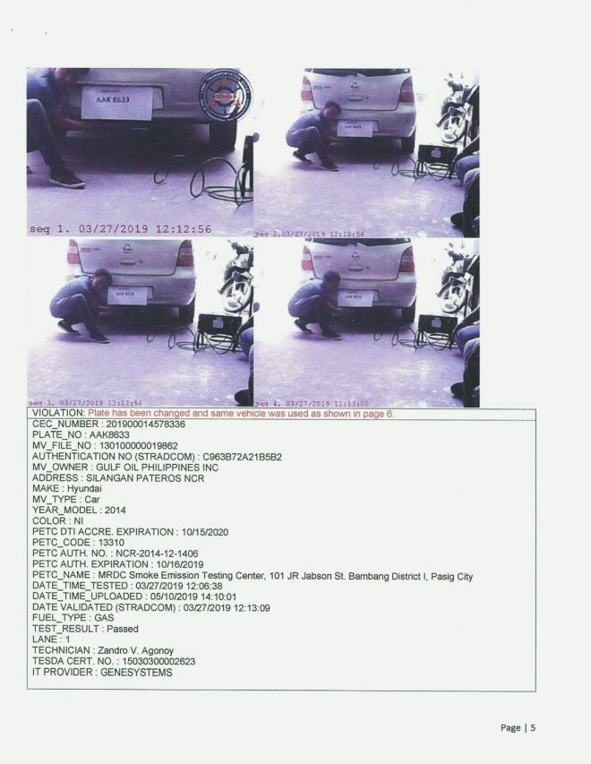 This is how emissions testing centers tried to beat the LTO with Photoshop image