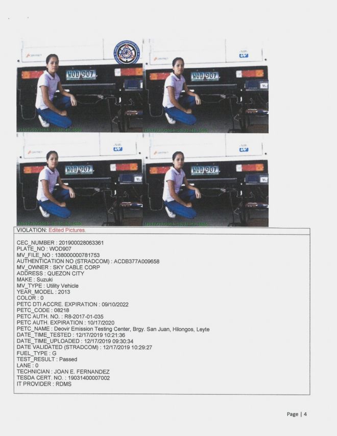 This is how emissions testing centers tried to beat the LTO with Photoshop image