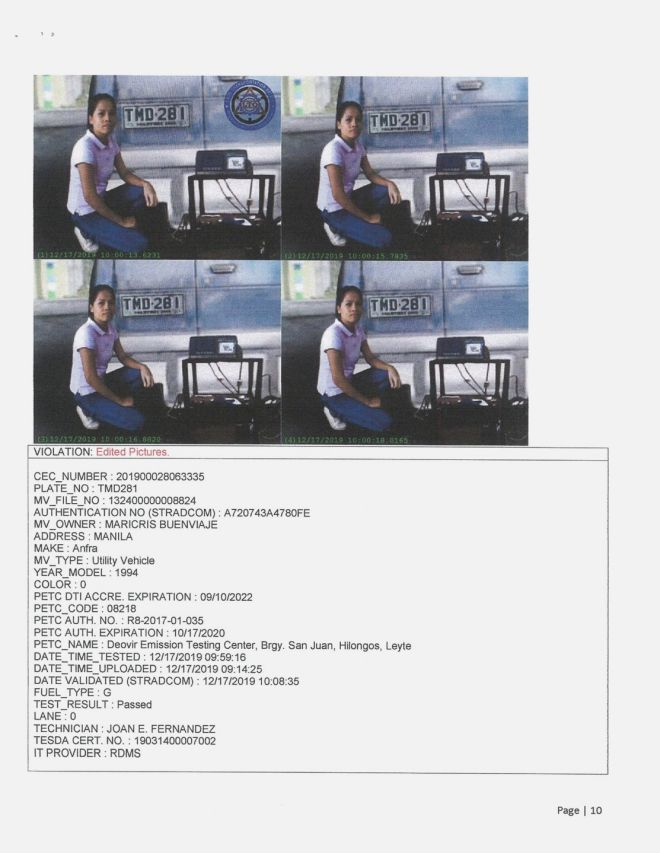 This is how emissions testing centers tried to beat the LTO with Photoshop image