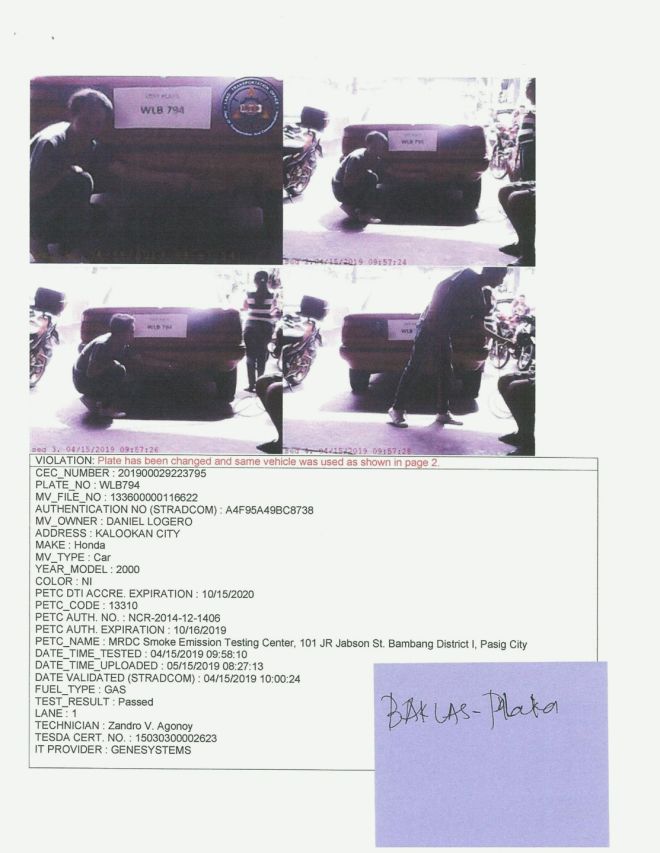 This is how emissions testing centers tried to beat the LTO with Photoshop image
