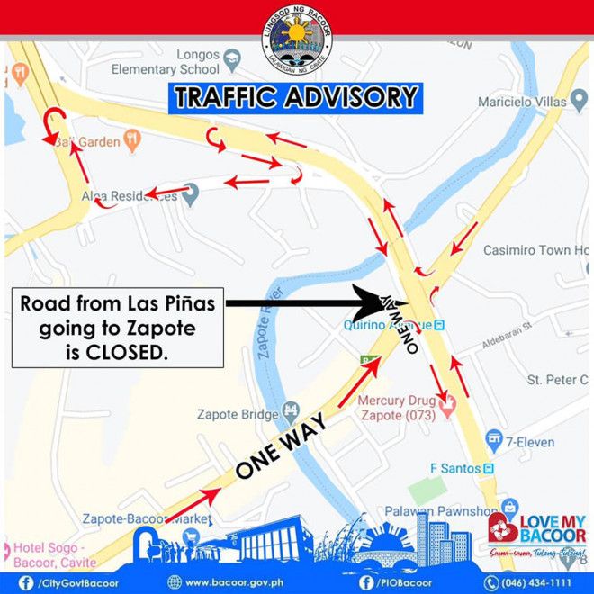 Part of R-2 Road going to Bacoor closed for CAVITEX construction image
