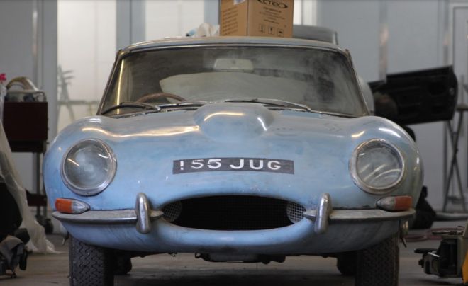 Check out the restoration of this Jaguar E-Type image