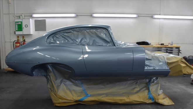 Check out the restoration of this Jaguar E-Type image