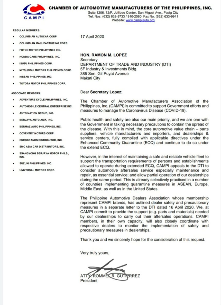 PH auto industry wants to start reopening dealerships ASAP image