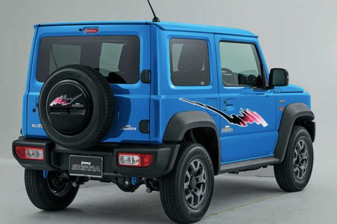 Check out these retro-style decals for the Suzuki Jimny image