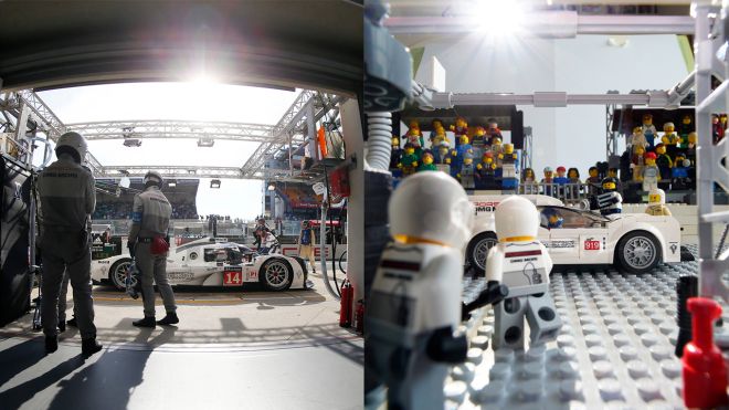 Porsche recreates its greatest photos with Lego image