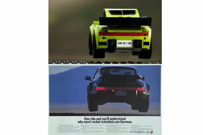 Porsche recreates its greatest photos with Lego image