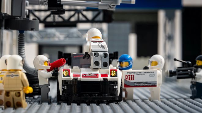 Porsche recreates its greatest photos with Lego image