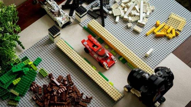 Porsche recreates its greatest photos with Lego image