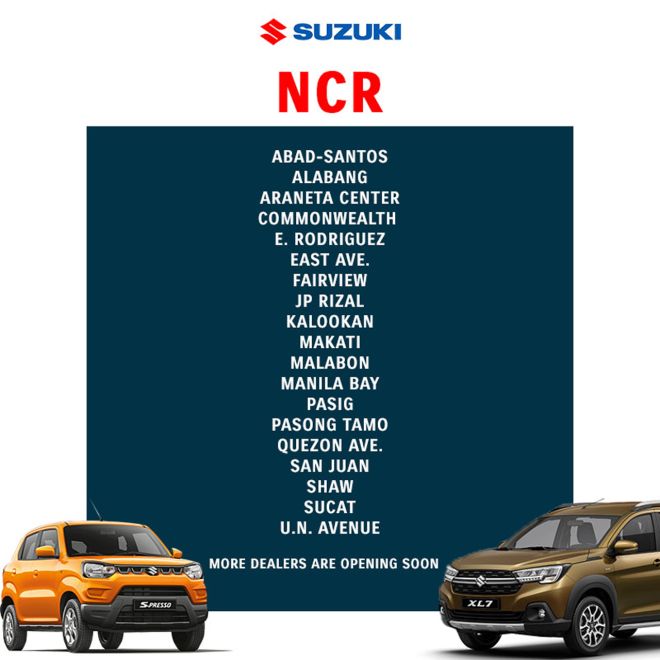 Suzuki Philippines now has 64 dealerships open across the country image